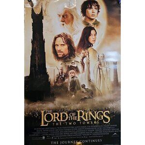 LORD OF THE RINGS THE TWO TOWERS MOVIE POSTER Rare Original DS 27x40 Has Rip